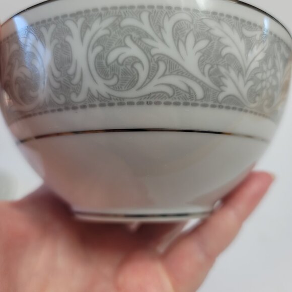 Imperial China Whitney Sugar Bowl & Lid White Gray Band Leaf Scrolls W. Dalton - Picture 14 of 15